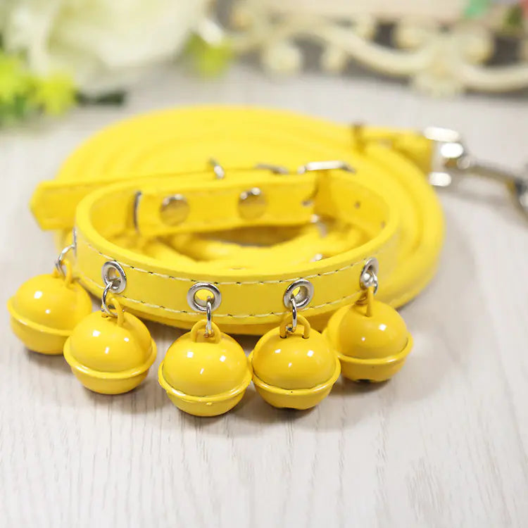 Dog and Cat Collars with Bell and Leash for Pets