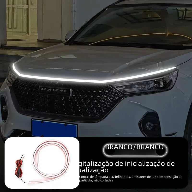 Car Start Scan LED Daytime Running Lights with Hood Decor