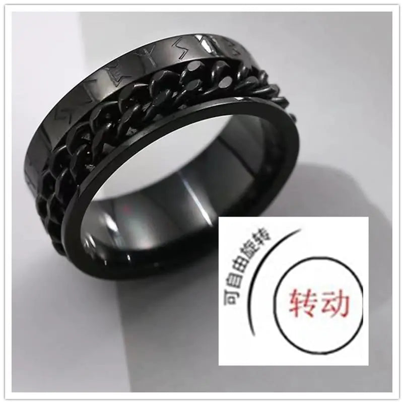Men's Colorfast Stainless Steel Spinning Ring