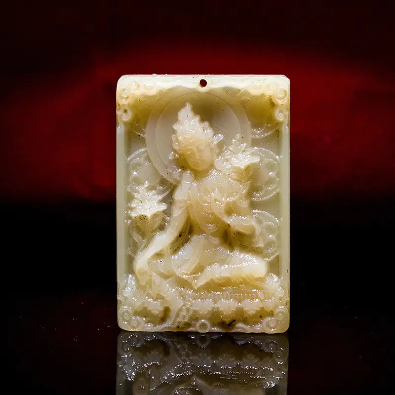 Natural Camel Bone Carved Buddha Amulet Pendant Accessory