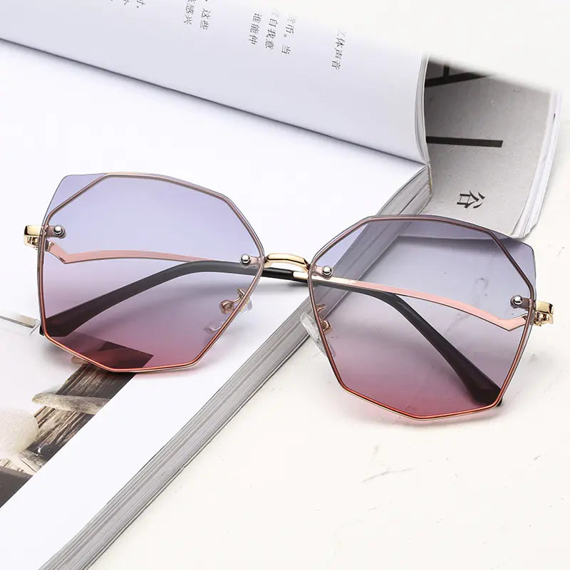Women's Dual-Color Polarized Polygon Sunglasses