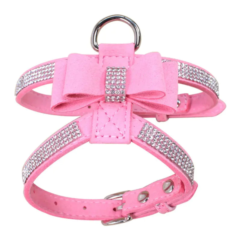 Shiny Rhinestone Bowtie Chest Harness Vest