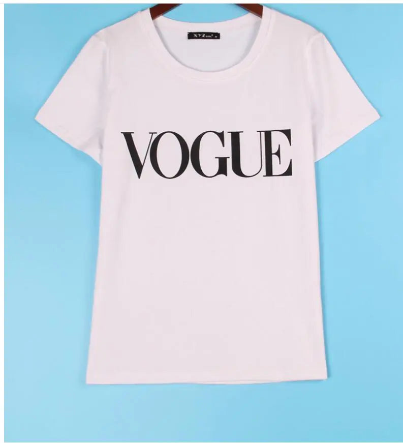 Vogue Women's Short Sleeve Letter Print T-Shirt