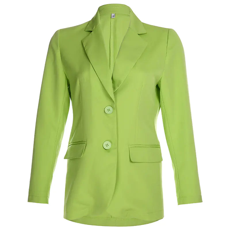 Women's Loose Green Blazer Jacket