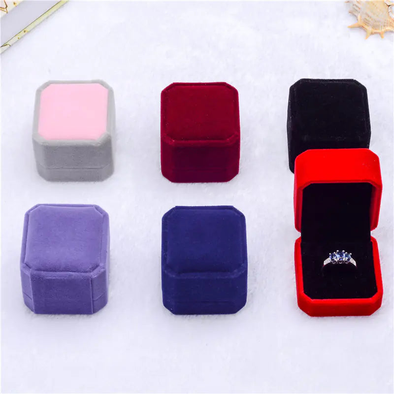 Pink Velvet Jewelry Box for Rings and Accessories