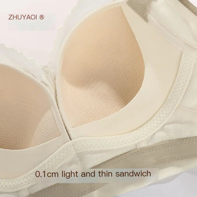 Lace Embroidered Bra - Plus Size Adjustable Support