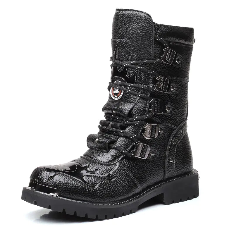 Men's High-Top Combat Boots - Trendy Winter Style