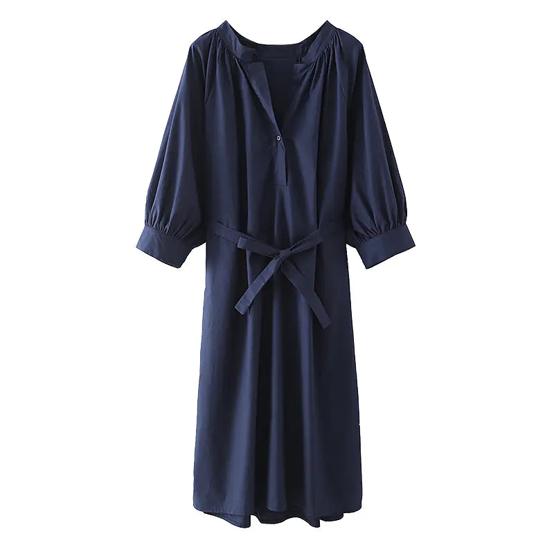 New Winter Batwing Sleeve Dress with Belted Waist