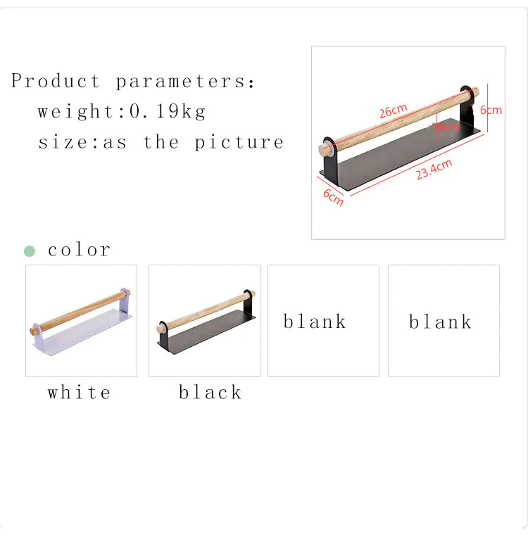 Wall-Mounted Towel Rack with Adhesive Hooks