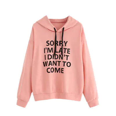 Hooded Sweatshirt with Letter Print Long Sleeve Design