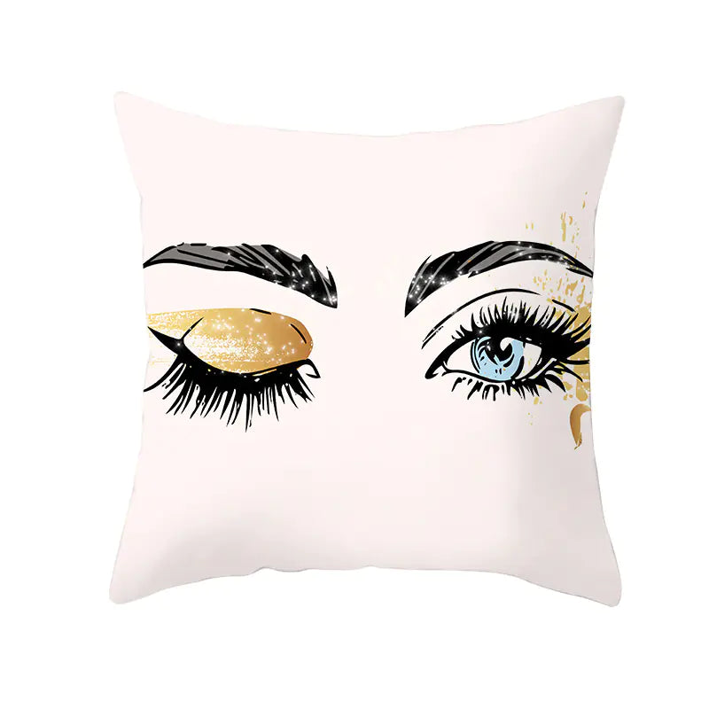 Peach Velvet Makeup Eyelash Pillow Cover (Square)