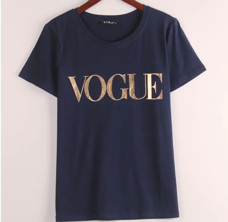 Vogue Women's Short Sleeve Letter Print T-Shirt