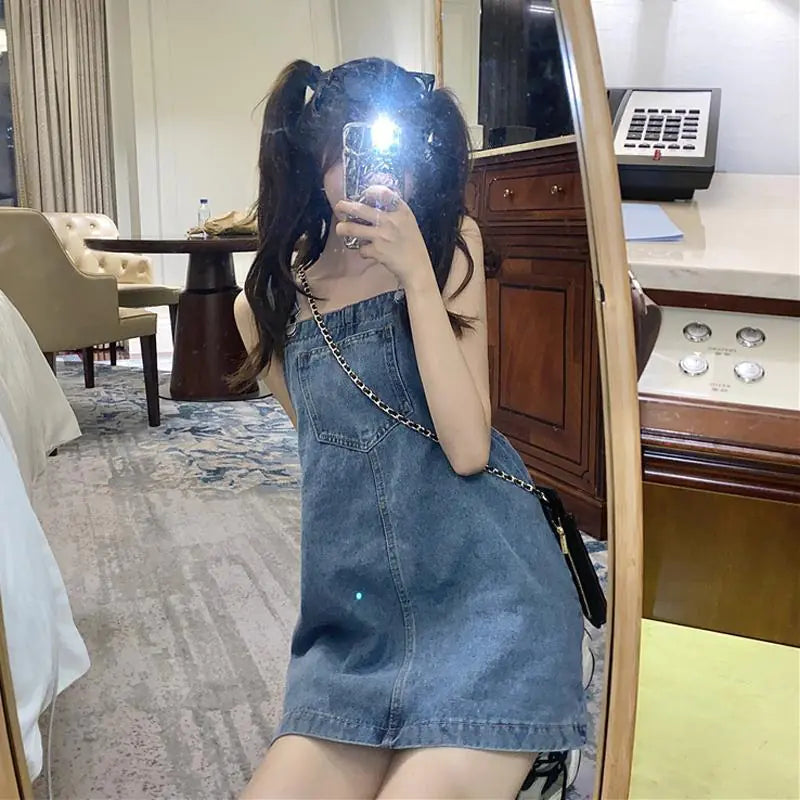 Denim Suspender Skirt for Women - Spring and Autumn Fashion