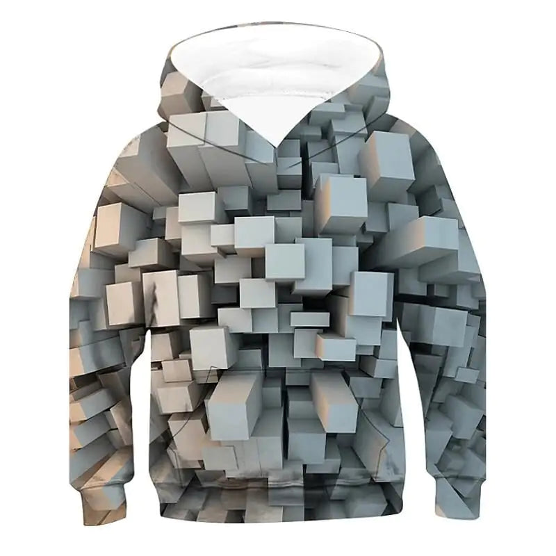 3D Vision Digital Printed Hoodie for Kids