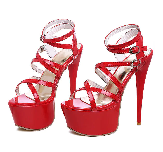 Strappy High Heels with Stiletto Design