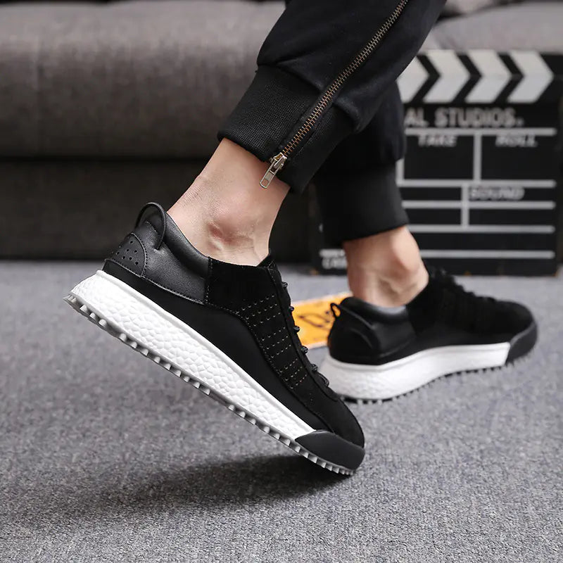 Winter New Men's Casual Sports Shoes - Thick Sole Leather