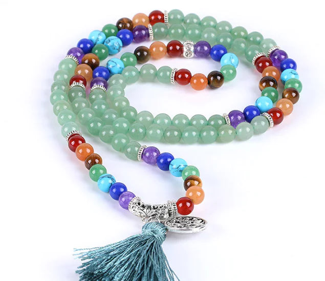 108 Chakra Energy Stone Long Bracelet for Women