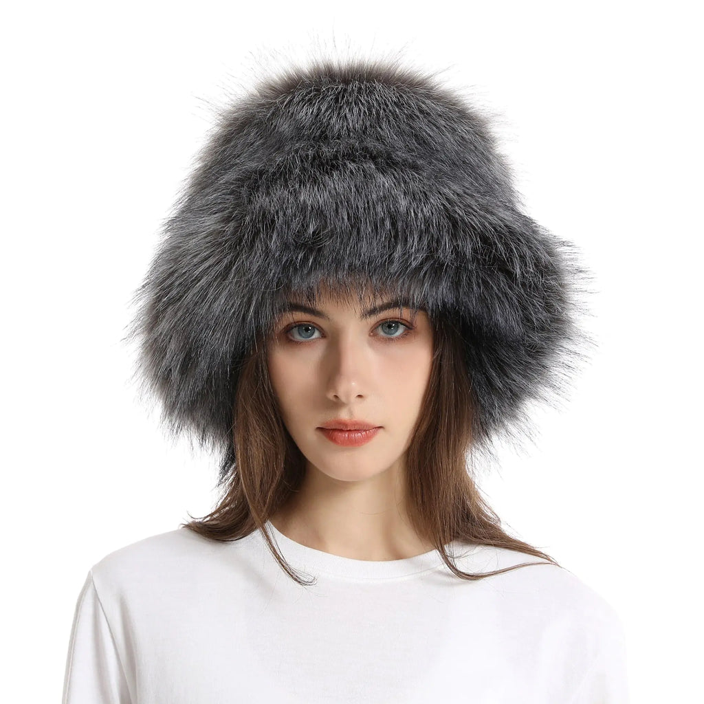 Thickened Faux Fur Winter Straw Hat