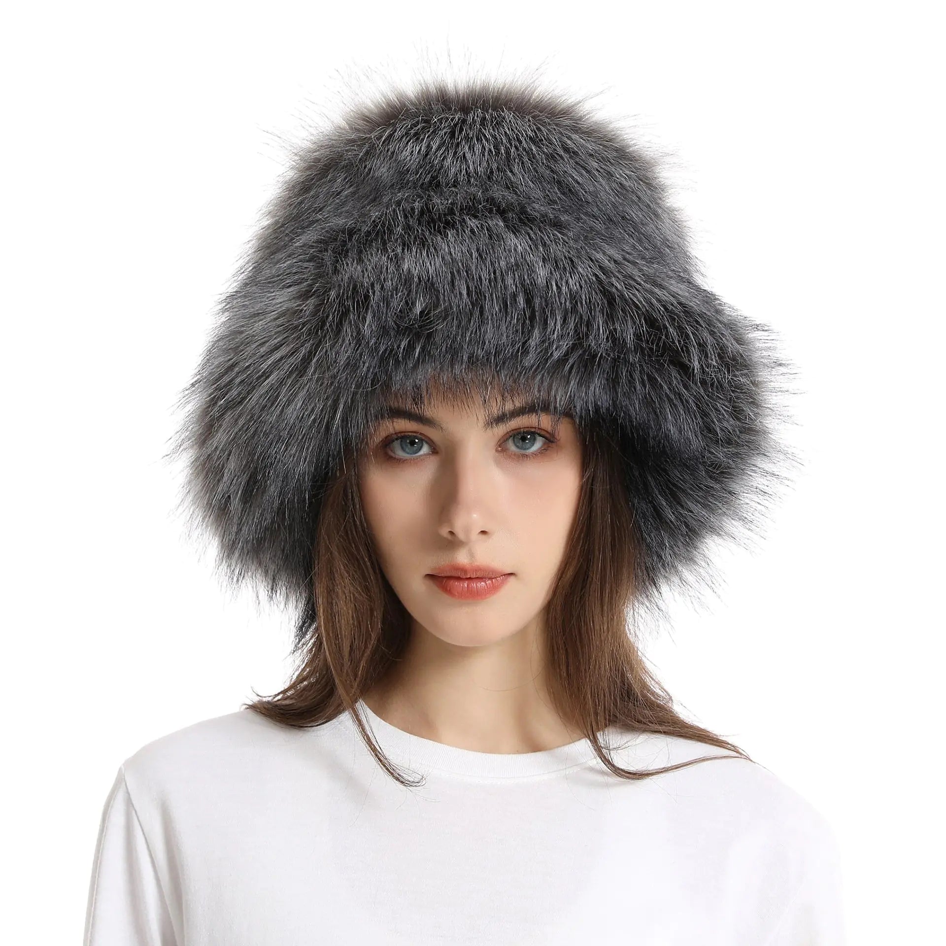 Thickened Faux Fur Winter Straw Hat
