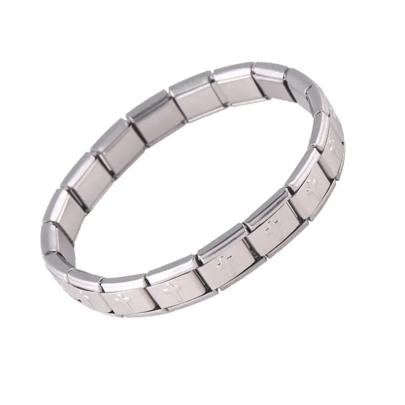 Stainless Steel Cross Elastic Bracelet