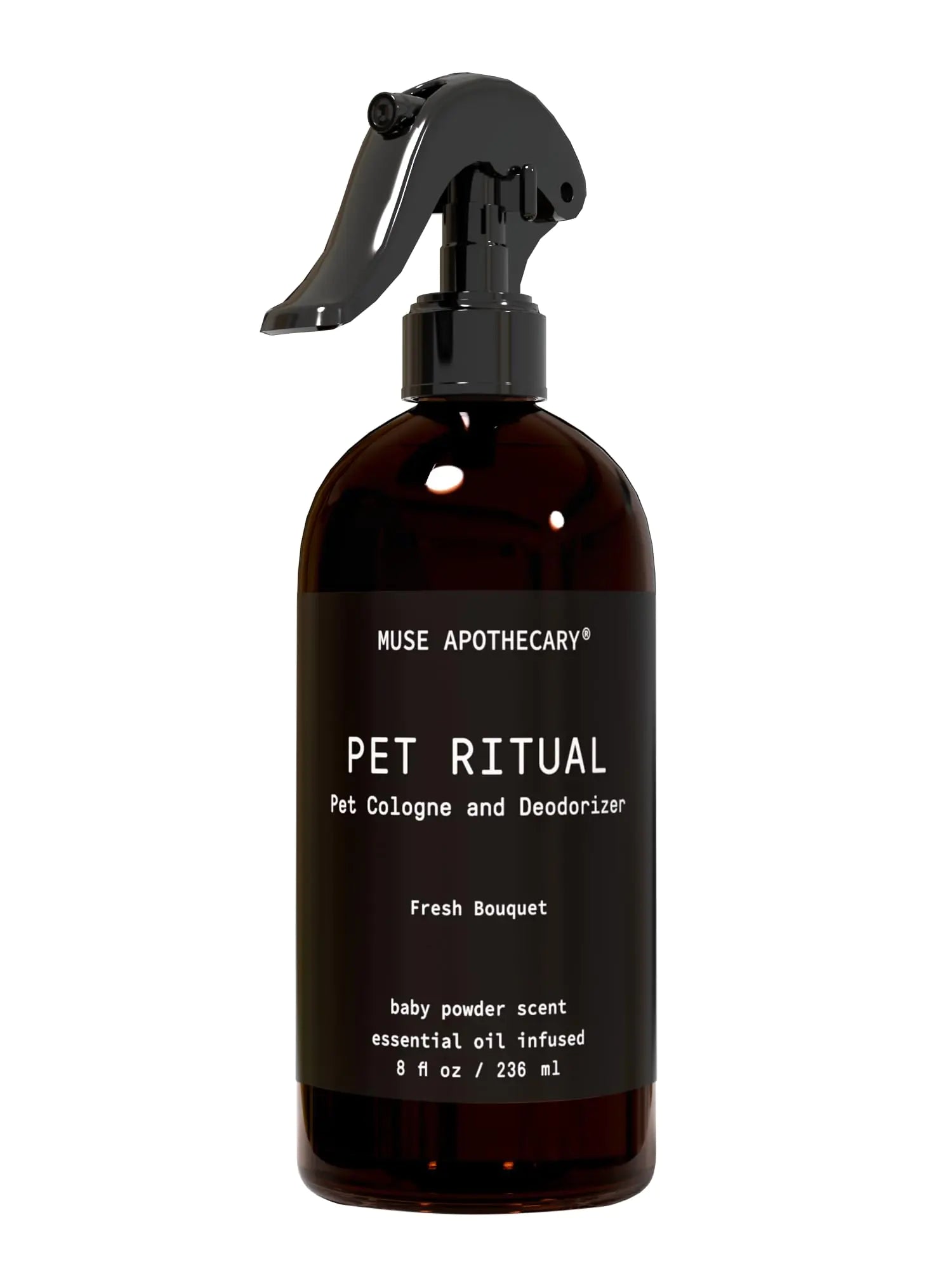 Muse Apothecary Pet Ritual Pet Cologne Spray for Dogs - Dog Perfume Spray Long Lasting After Bath - Pet Perfume for Dogs - Pet Deodorant Spray for Dogs - Essential Oils Infused - 8oz Fresh Bouquet