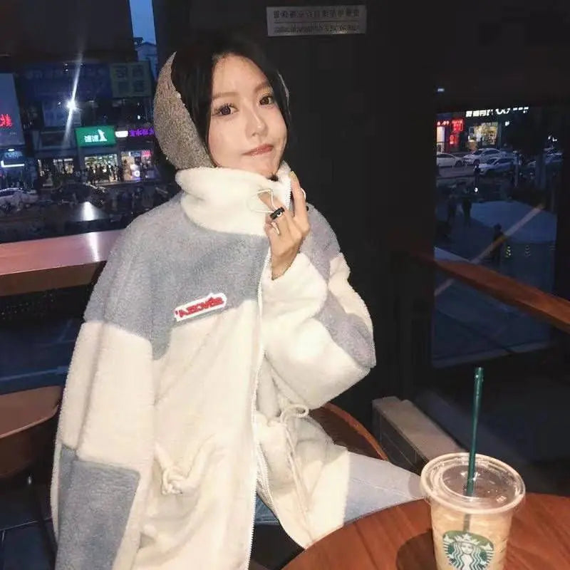 Winter Lamb Wool Plush Coat for Women