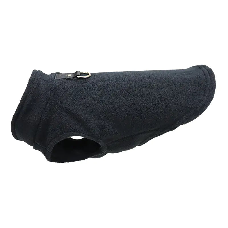 Thick Solid Color Dog Clothes with Strap and Fleece