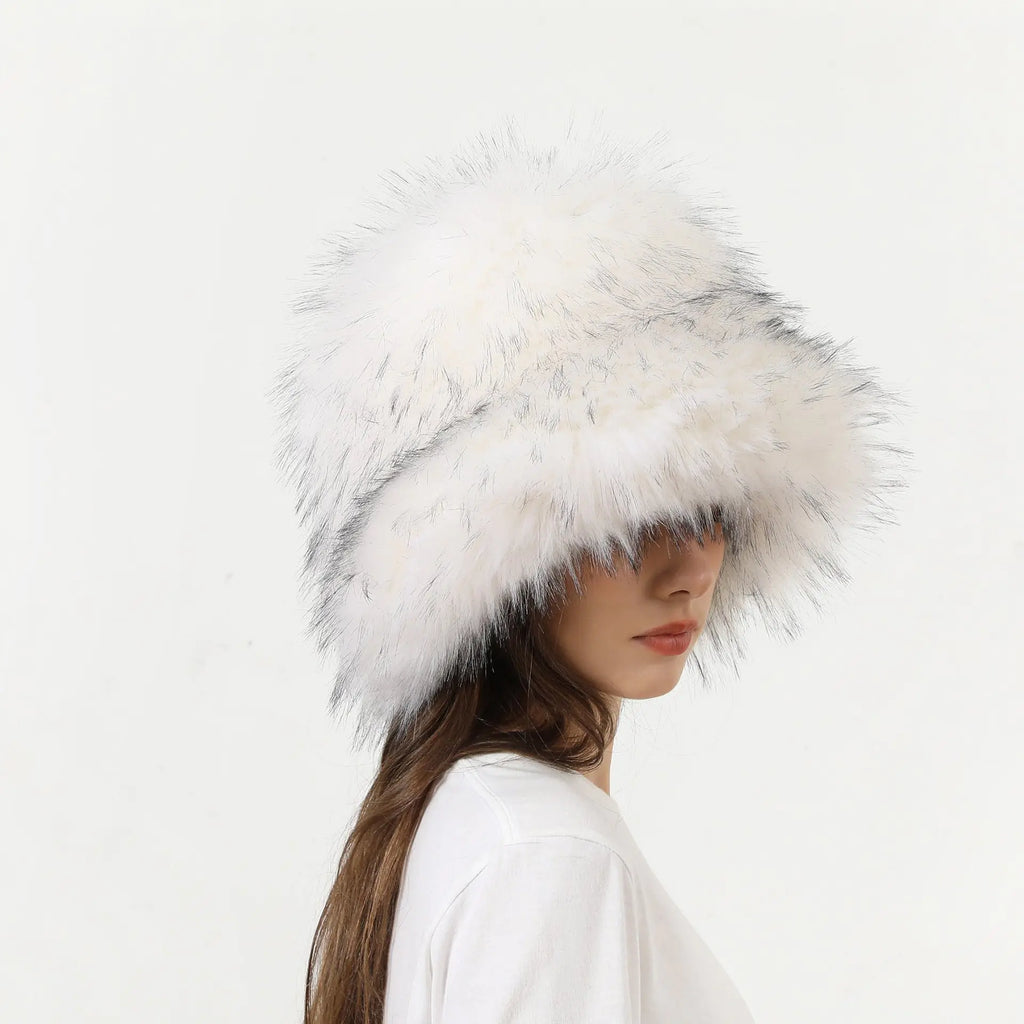 Thickened Faux Fur Winter Straw Hat