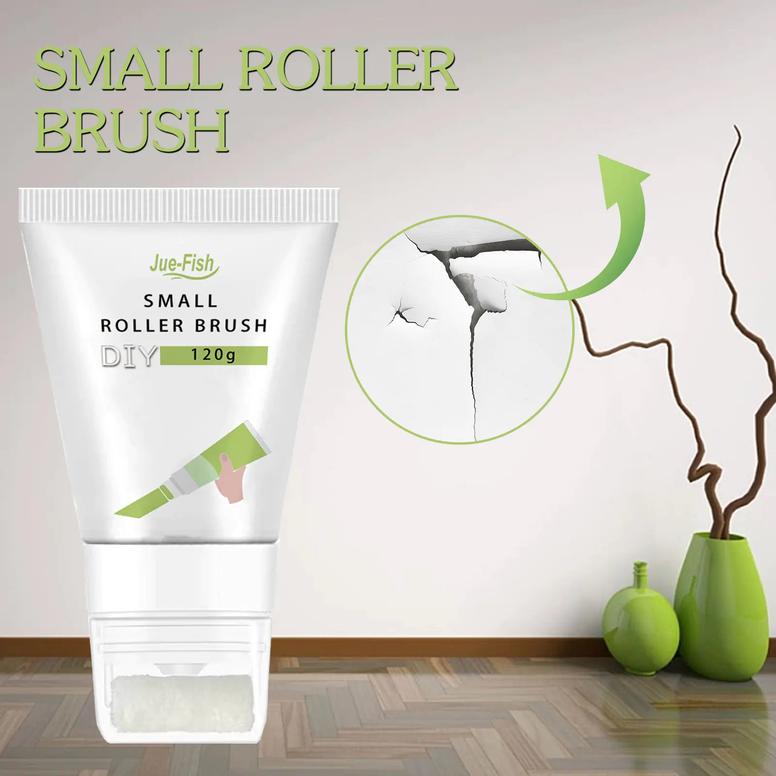 Jue Fish White Wall Paint Touch-Up Mini Roller Brush
