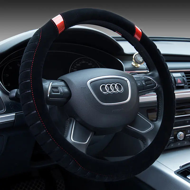 Short Plush Winter Steering Wheel Cover for Cars