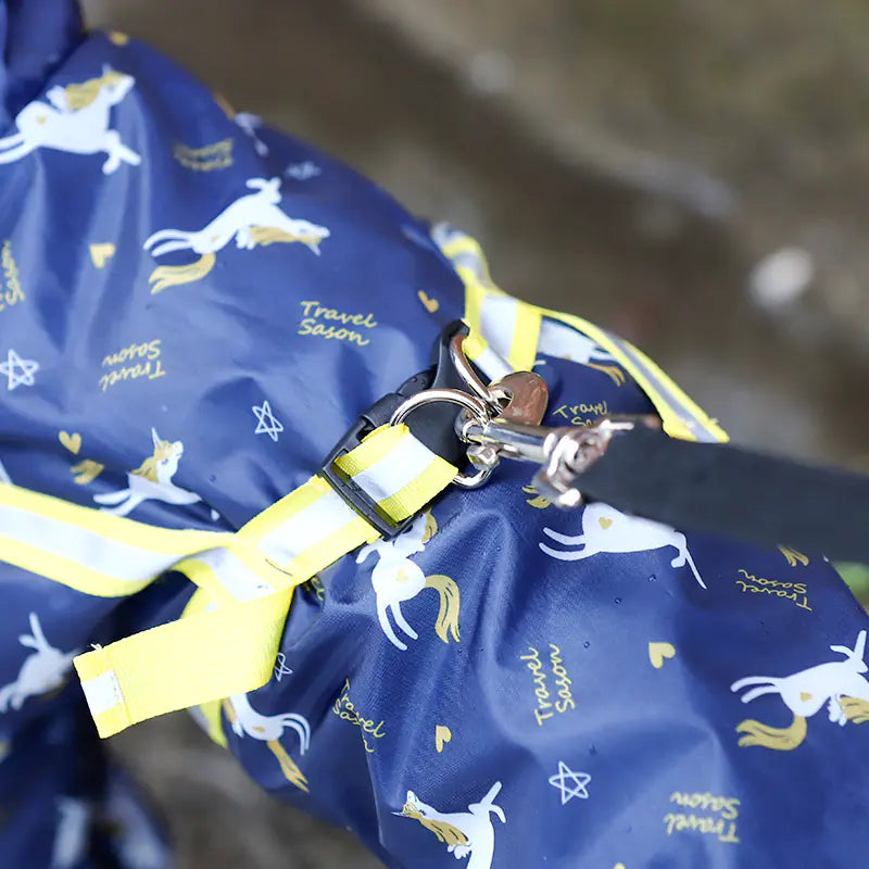 Waterproof Dog Raincoat with Teddy Bag Belly