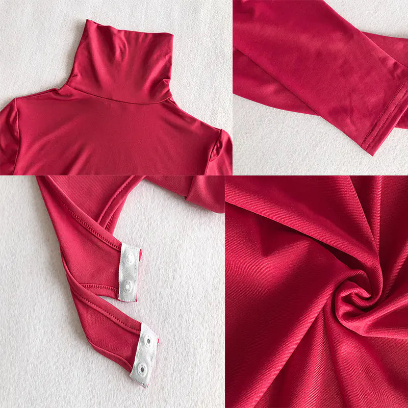 Women's Vintage High-Neck Long-Sleeve Bodysuit