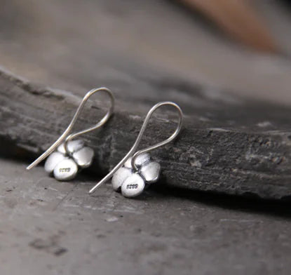 S925 Vintage Silver Rose Flower Earrings