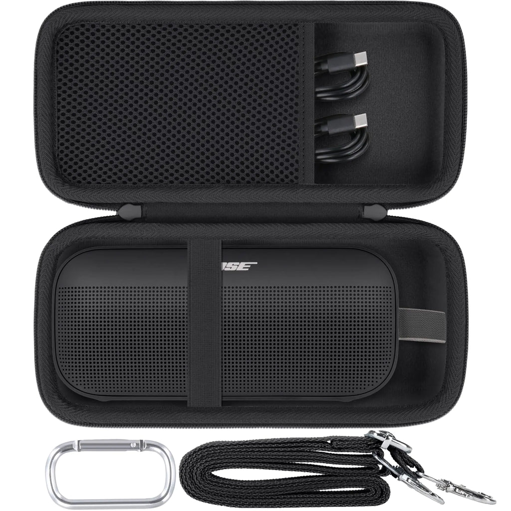 Baval Hard Portable Case Compatible with Bose New SoundLink Flex 2nd Gen/Bose SoundLink Flex Bluetooth Portable SpeakerBlack Case