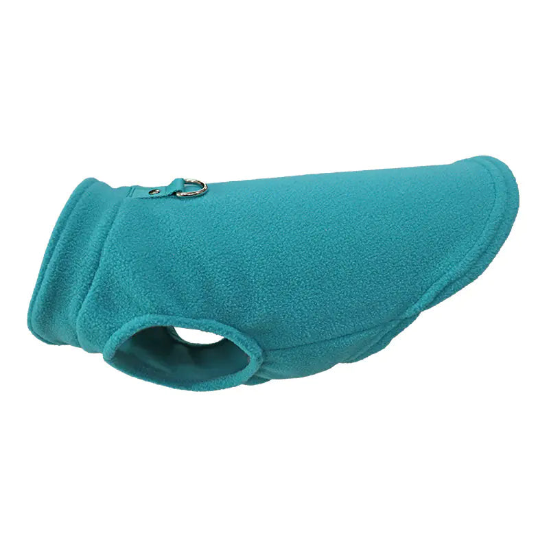 Thick Solid Color Dog Clothes with Strap and Fleece