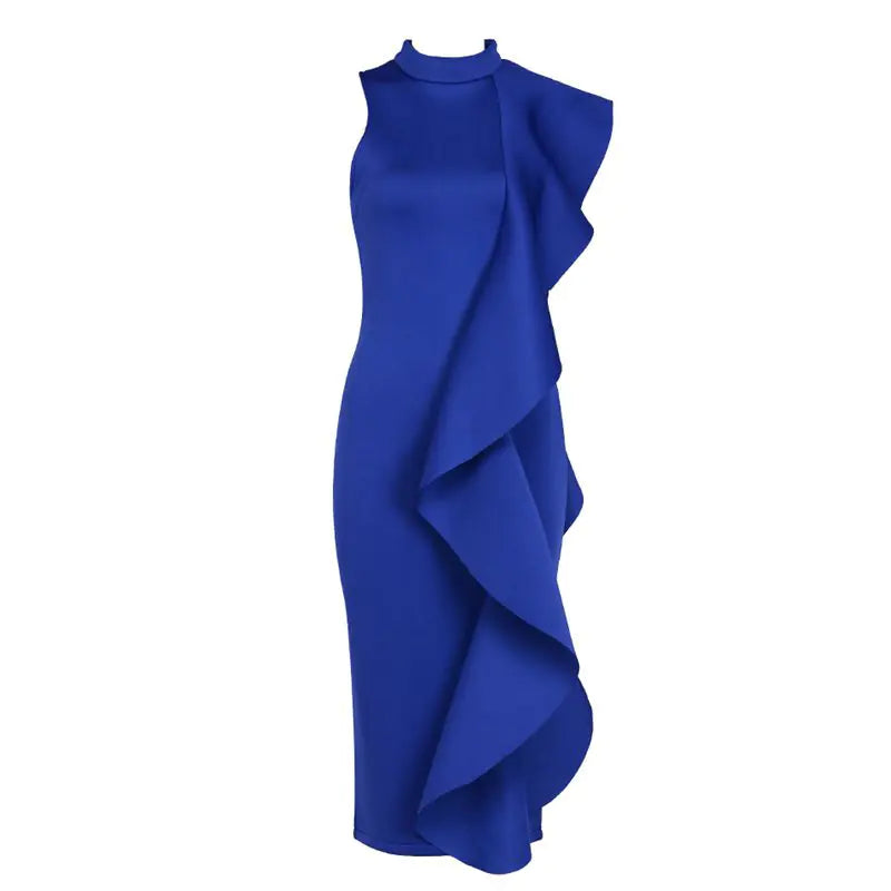 New Women's Sleeveless Ruffled Dress for Nightclubs