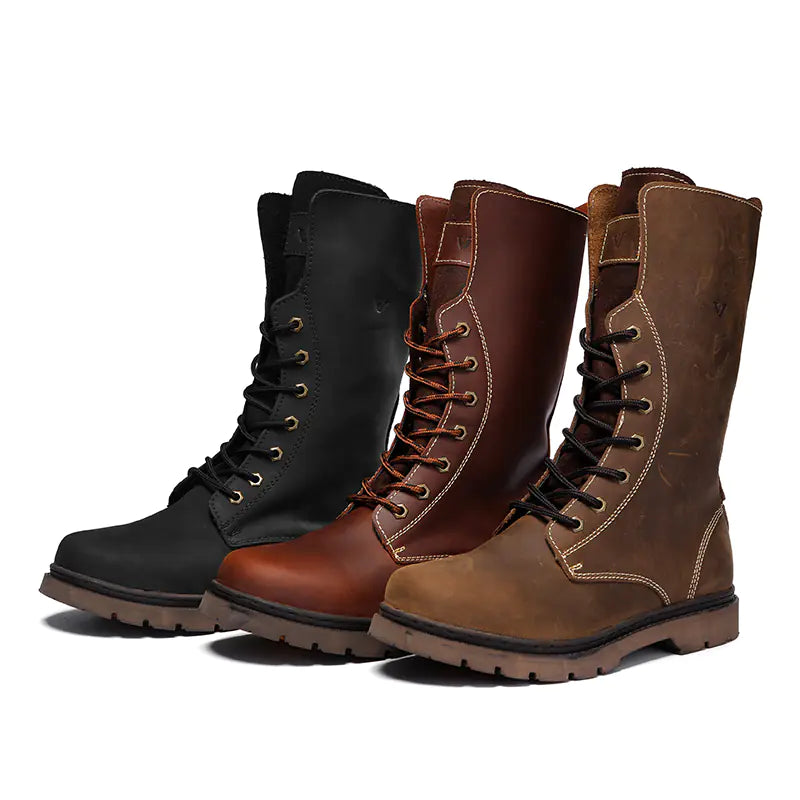 Men's Waterproof Leather Martin Hiking and Combat Boots