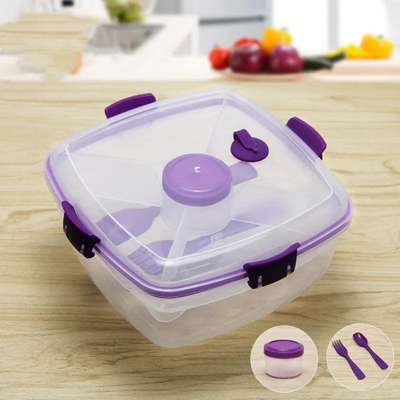 Double-Layer Transparent Fresh-Keeping Lunch Box