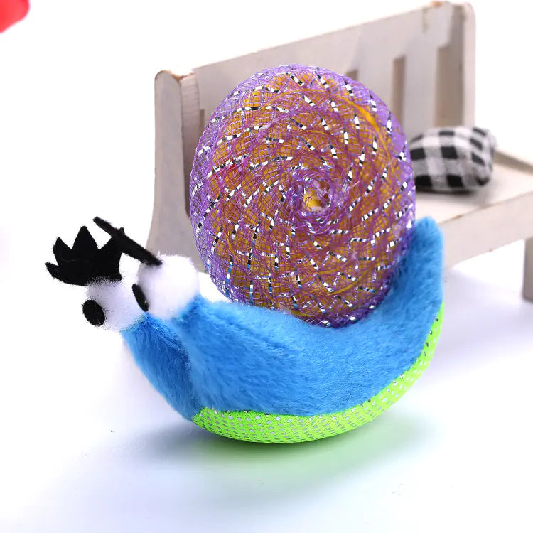 Cute Snail Cat Toy with Scratch Back, Two Colors Available