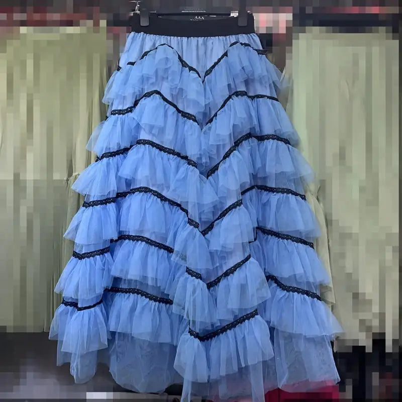 Multi-Layer High Waist Lace Irregular Fairy Skirt