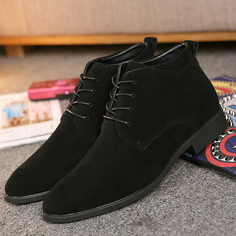 Men's Mid-top Lace-up Casual Pointed Shoes