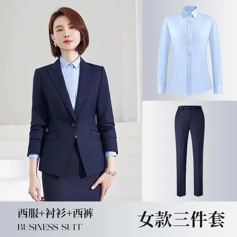Navy Blue Unisex Business Suit for Work Teams