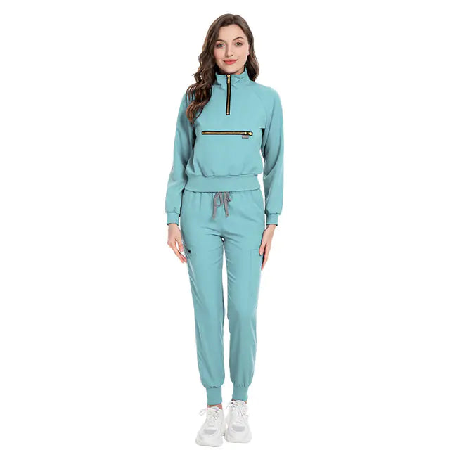 Women's Long Sleeve Scrub Set for Nurses and Doctors
