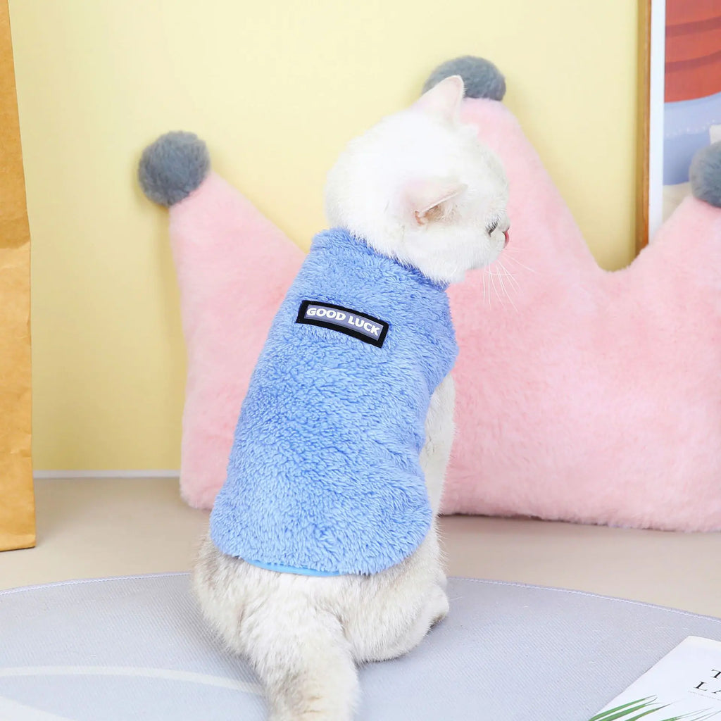 Warm Plus Fleece Clothes for Cats in Fall and Winter