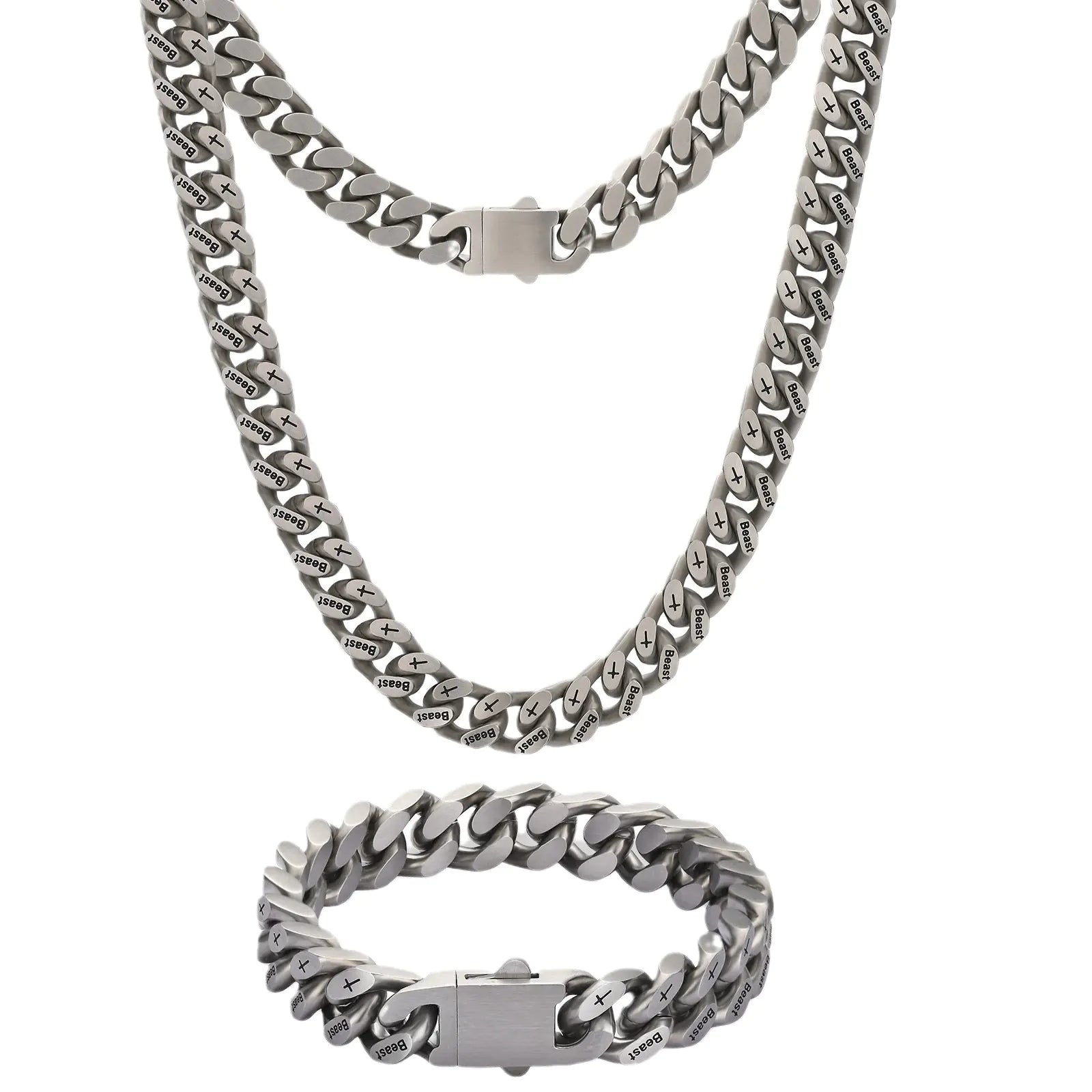 Men's Hip Hop Titanium Steel Engraved Cuban Necklace