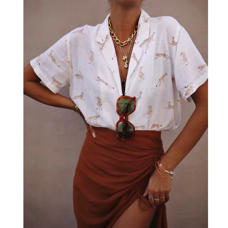 Women's Loose Floral Print Shirt