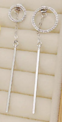 Minimalist Circle Earrings for Women with Tassels