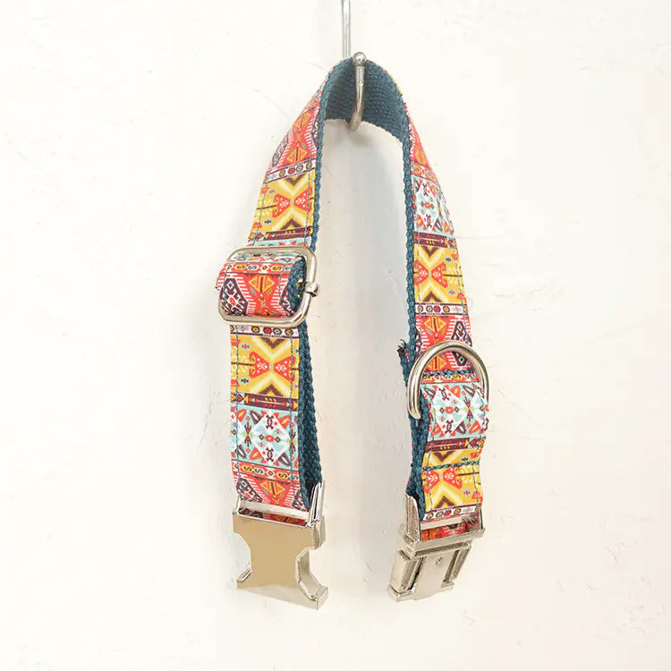 New Metal Buckle Dog Collar - Ethnic Style Pet Accessory