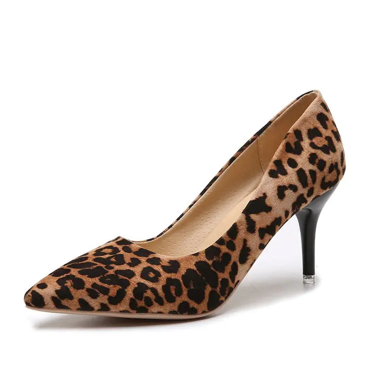 Women's Black Suede High Heel Pointed Shoes