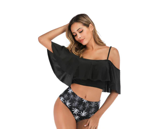 Women's High-Waisted Hollow Swimwear Bikini